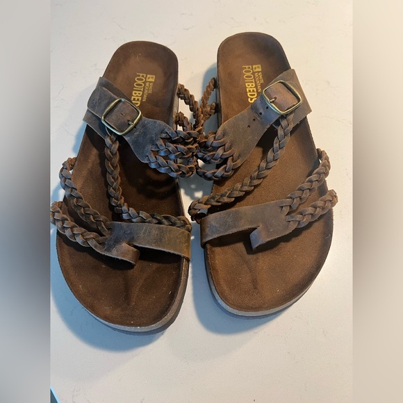 White Mountain Brown Braided Women's Sandals - Picture 1 of 10
